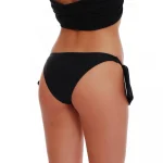 Slip bikini brazilian FITINT cu snur lat reglabil Negru 2023 7