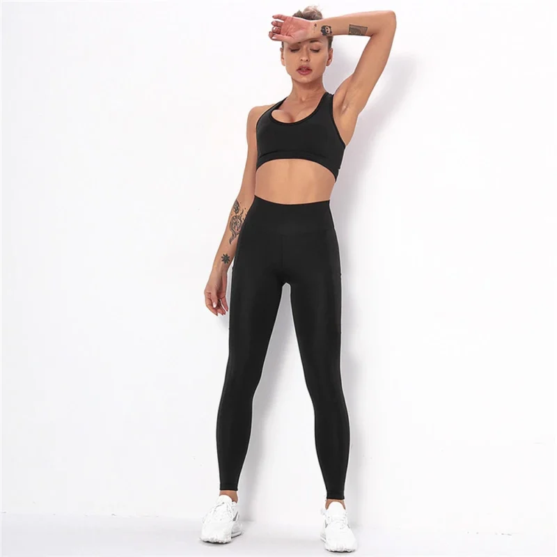 Bustieră sport damă material elastic Negru – FITINT 252 2025 9