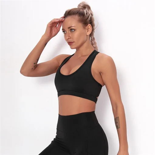Bustiera push up FITINT Wonder cu sustinere maxima Negru 2023 2