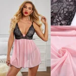 Camasa de noapte satin FITINT Neglijeu cu dantela Roz 2023 20