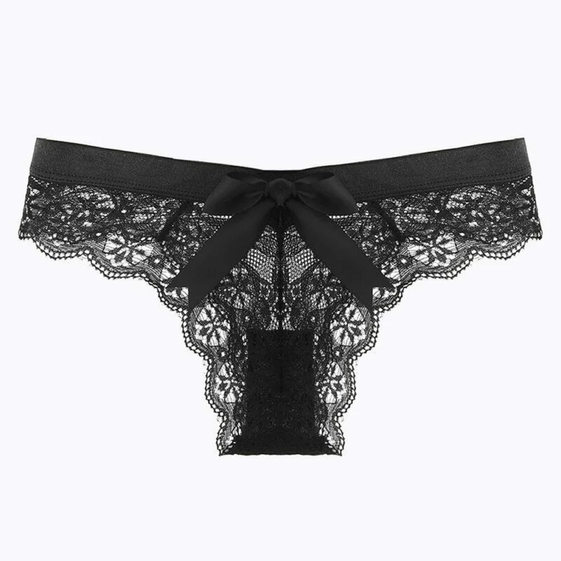 Chiloti brazilian dantela FITINT cu funda satinata Negru 2025 2