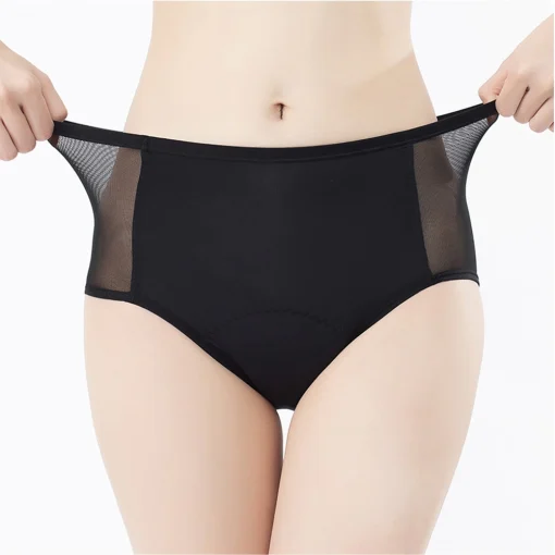 Chiloti menstruali impermeabili FITINT reutilizabili cu absorbtie rapida Negru 2024 4