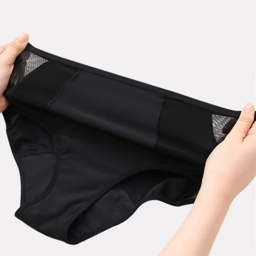 Chiloti menstruali impermeabili FITINT reutilizabili cu absorbtie rapida Negru 2024 7