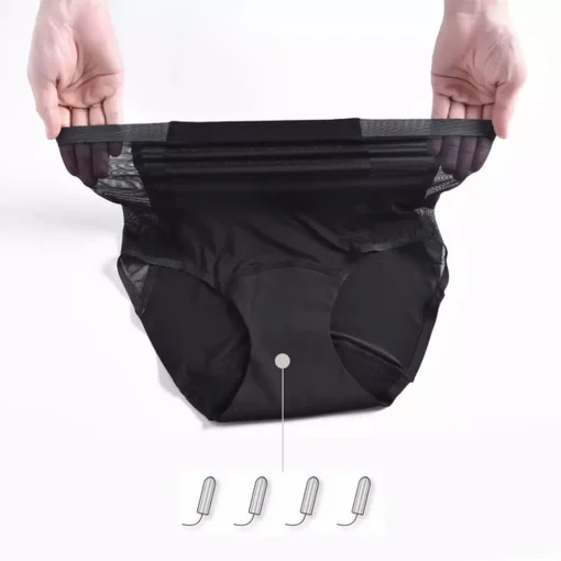 Chiloti menstruali impermeabili FITINT reutilizabili cu absorbtie rapida Negru 2023 5