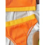 Costum de baie damă cu burete talie înaltă 2 piese Portocaliu – FITINT 272 2025 31