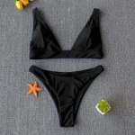 Costum de baie negru 2 piese Bikini FITINT Damona Black 2023 15