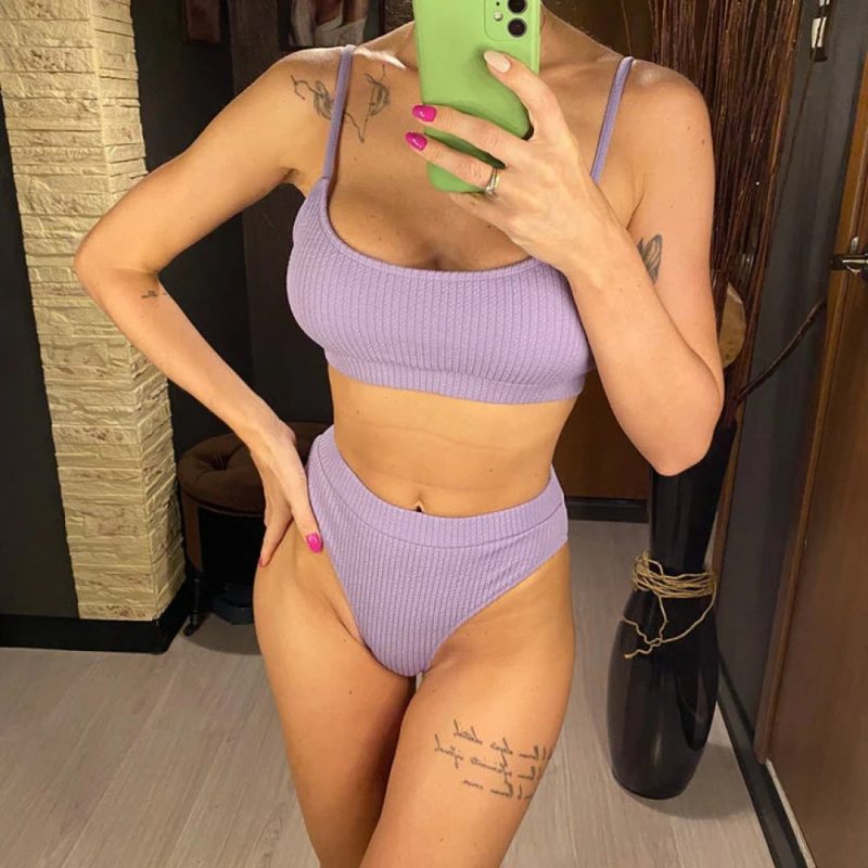 Costum de baie damă cu burete 2 piese Mov – FITINT 276 2025 1