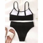 Costum de baie push up FITINT Sidra 2 piese talie inalta Negru 2024 15