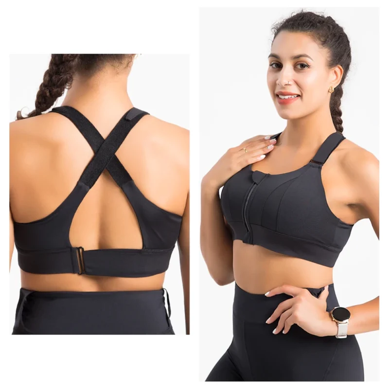Bustieră sport damă material elastic Negru – FITINT 309 2025 6