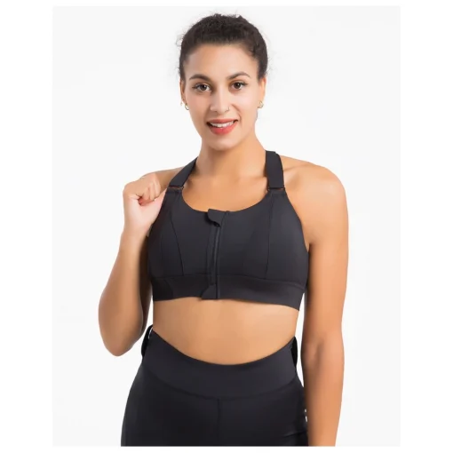 Bustiera sport cu fermoar FITINT Arcadia cu sustinere maxima Negru 2023 8
