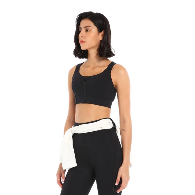Bustieră sport damă material elastic Negru – FITINT 309 2025 3