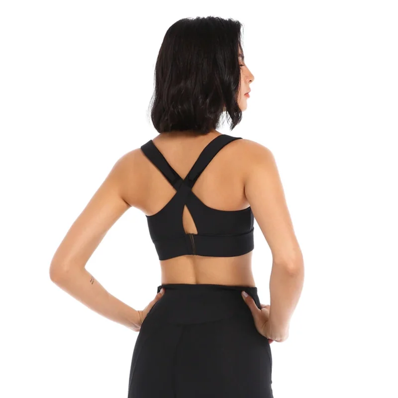 Bustieră sport damă material elastic Negru – FITINT 309 2025 4