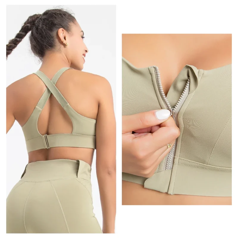 Bustieră sport damă material elastic Verde – FITINT 310 2025 7