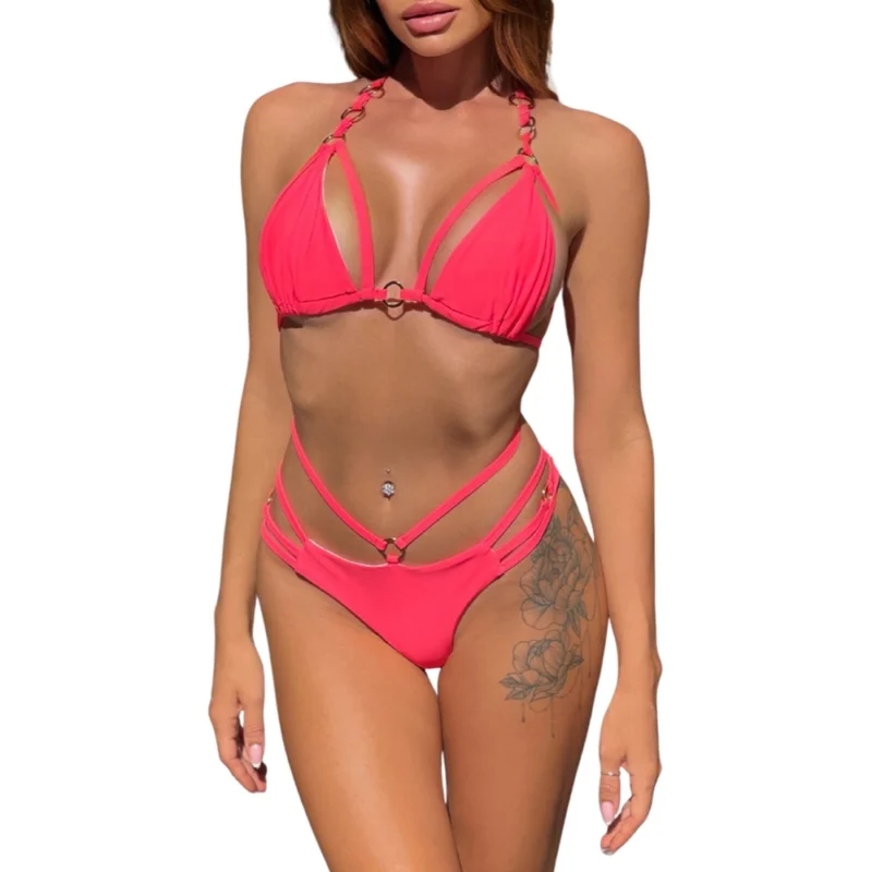 Costum de baie damă 2 piese Roz – FITINT 299 2025 6