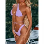 Costum de baie asimetric FITINT 2 piese talie inalta Mov 298 2024 12