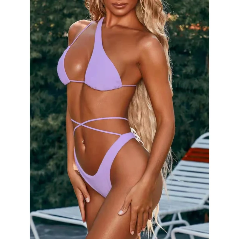 Costum de baie damă talie înaltă Mov – FITINT 298 2025 4