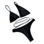 Costum de baie asimetric FITINT 2 piese talie inalta Negru 297 2024 14