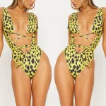 Costum de baie intreg FITINT model Animal Print Noah Galben 2024 8