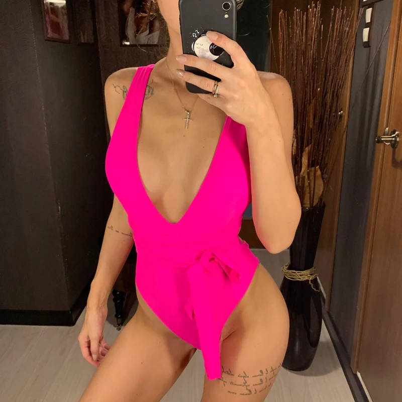 Costum de baie damă întreg Roz – FITINT 290 2025 1