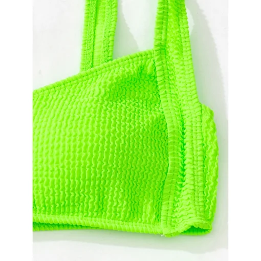 Costum de baie push up FITINT Tropical 2 piese slip brazilian Verde 2023 2