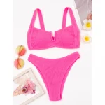 Costum de baie roz neon 2 piese FITINT Tropical Pink 2022 7