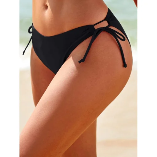 Slip costum de baie Bikini FITINT cu prindere laterala Negru 306 2023 4