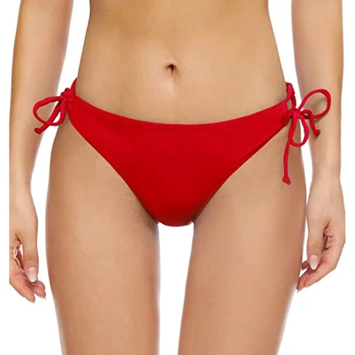 Slip costum de baie Bikini FITINT cu prindere laterala Rosu 307 2023 5