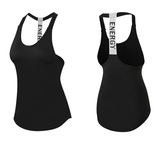 Tricou sport lung dama FITINT Energy tip maiou Negru 2023 5