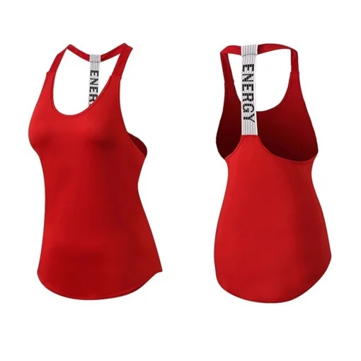 Tricou sport lung dama FITINT Energy tip maiou Rosu 2023 2