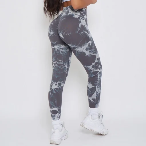 Colanti cu push up FITINT Dusk Tie Dye talie inalta Gri 2023 5