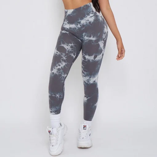 Colanti cu push up FITINT Dusk Tie Dye talie inalta Gri 2023 1