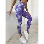 Colanti cu push up FITINT Dusk Tie Dye talie inalta Mov 2024 21