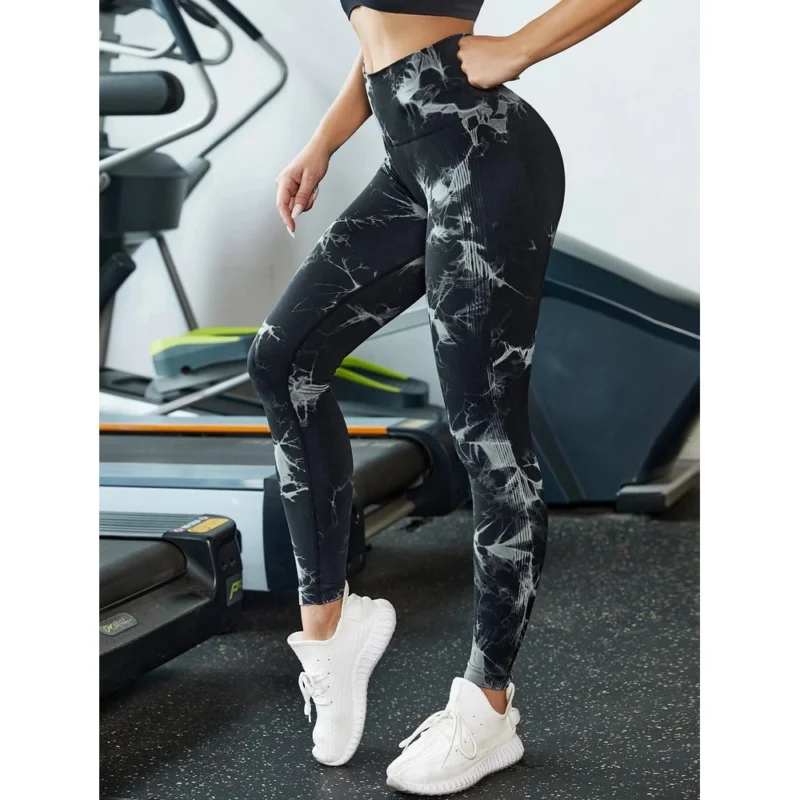 Colanți sport damă push-up talie înaltă Negru – FITINT 323 2025 4
