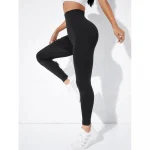 Colanți sport damă fără cusături push-up talie înaltă Negru – FITINT 327 2025 49