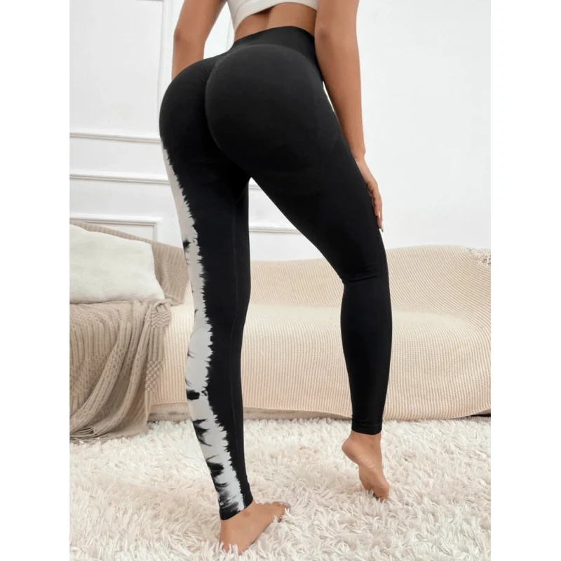 Colanți sport damă fără cusături push-up talie înaltă Negru – FITINT 327 2025 3