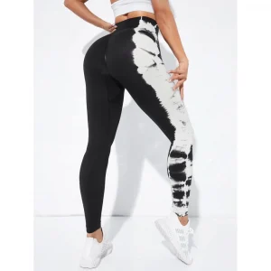 Colanti sport scurti modelatori FITINT Mist Tie Dye Negru 2023 65