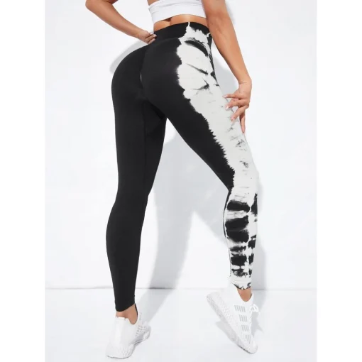 Colanti push up FITINT Action Tie Dye fara cusaturi Negru 2023 5