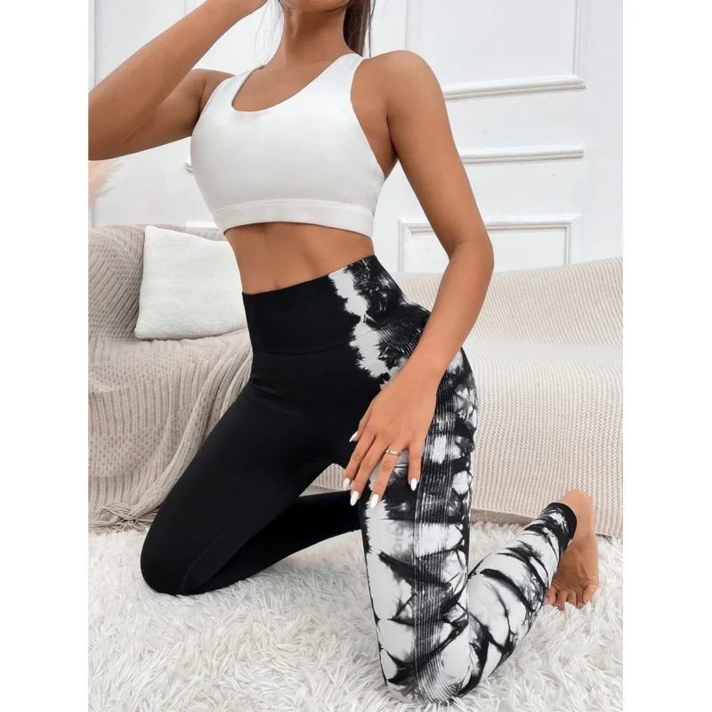 Colanți sport damă fără cusături push-up talie înaltă Negru – FITINT 327 2025 11