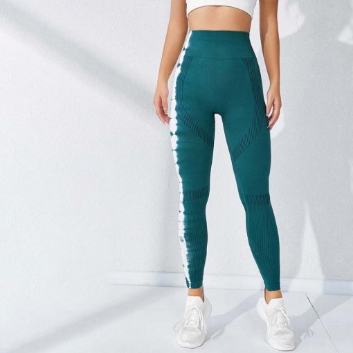 Colanti push up FITINT Action Tie Dye fara cusaturi Verde 2023 4