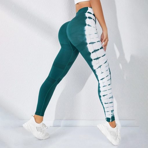 Colanti push up FITINT Action Tie Dye fara cusaturi Verde 2023 2