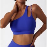 Bustieră sport damă push-up material elastic Albastru – FITINT 348 2025 7