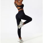 Bustieră sport damă push-up material elastic Negru – FITINT 349 2025 12