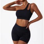 Bustieră sport damă push-up material elastic Negru – FITINT 349 2025 6