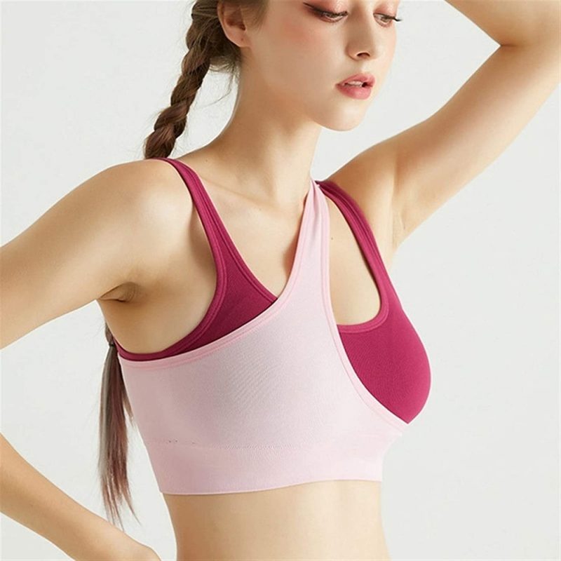 Bustieră sport damă push-up material elastic Roz – FITINT 375 2025 5