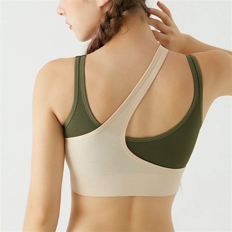 Bustiera sport dama FITINT Align asimetrica Verde 2025 6