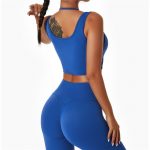 Bustieră sport damă push-up material elastic Albastru – FITINT 381 2025 13