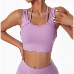 Bustieră sport damă push-up material elastic Mov – FITINT 380 2025 6