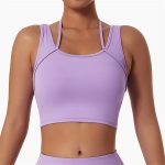 Bustieră sport damă push-up material elastic Mov – FITINT 380 2025 10