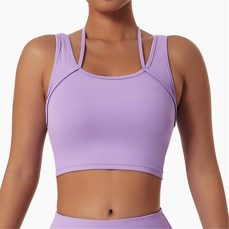 Bustieră sport damă push-up material elastic Mov – FITINT 380 2025 3