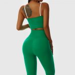 Bustieră sport damă push-up material elastic Verde – FITINT 379 2025 8